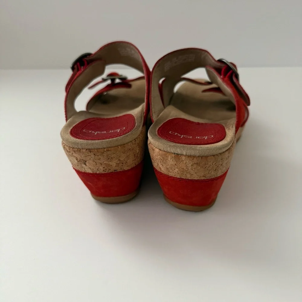 Dansko Carla Red Leather Wedge Slip-On – Women’s Size 38 - Picture 3 of 6